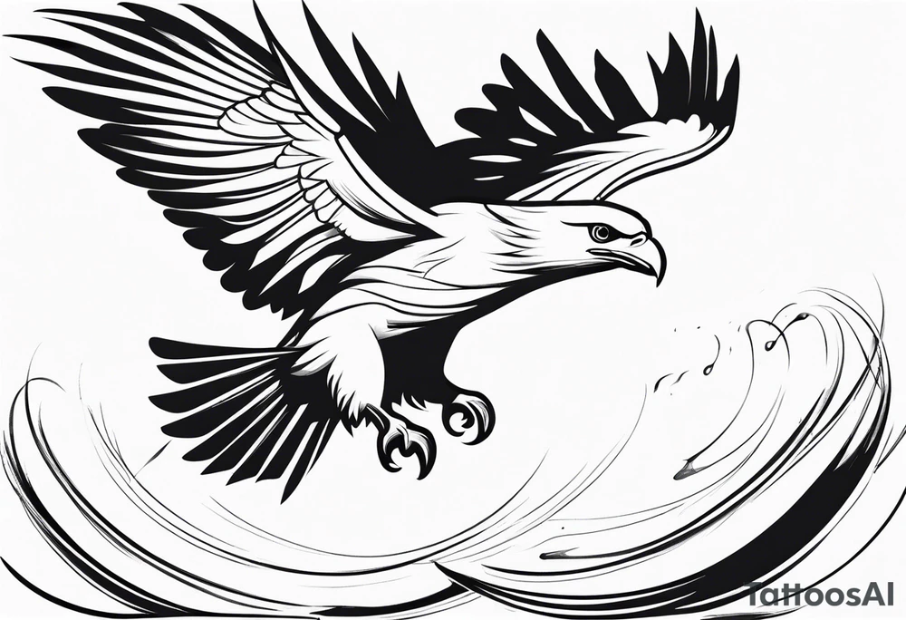 flying fish eagle tattoo idea