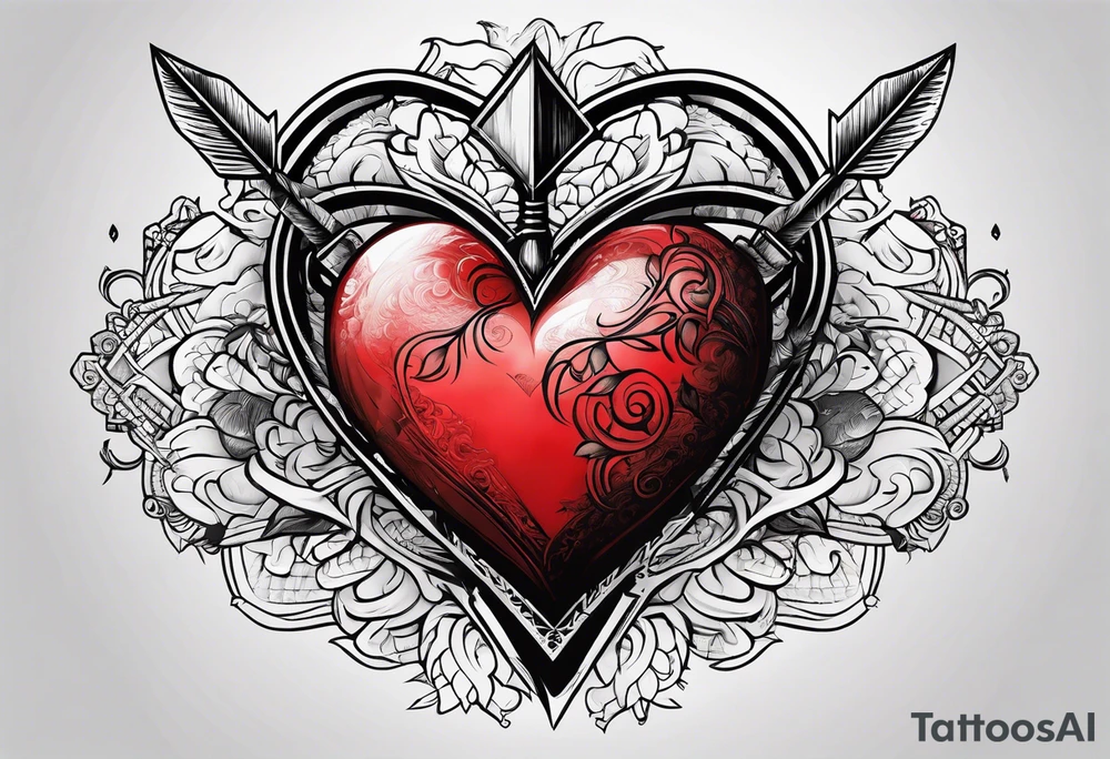 Heart with an arrow through it tattoo idea