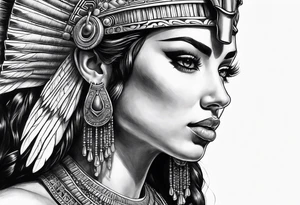 cleopatra with headdress tattoo idea