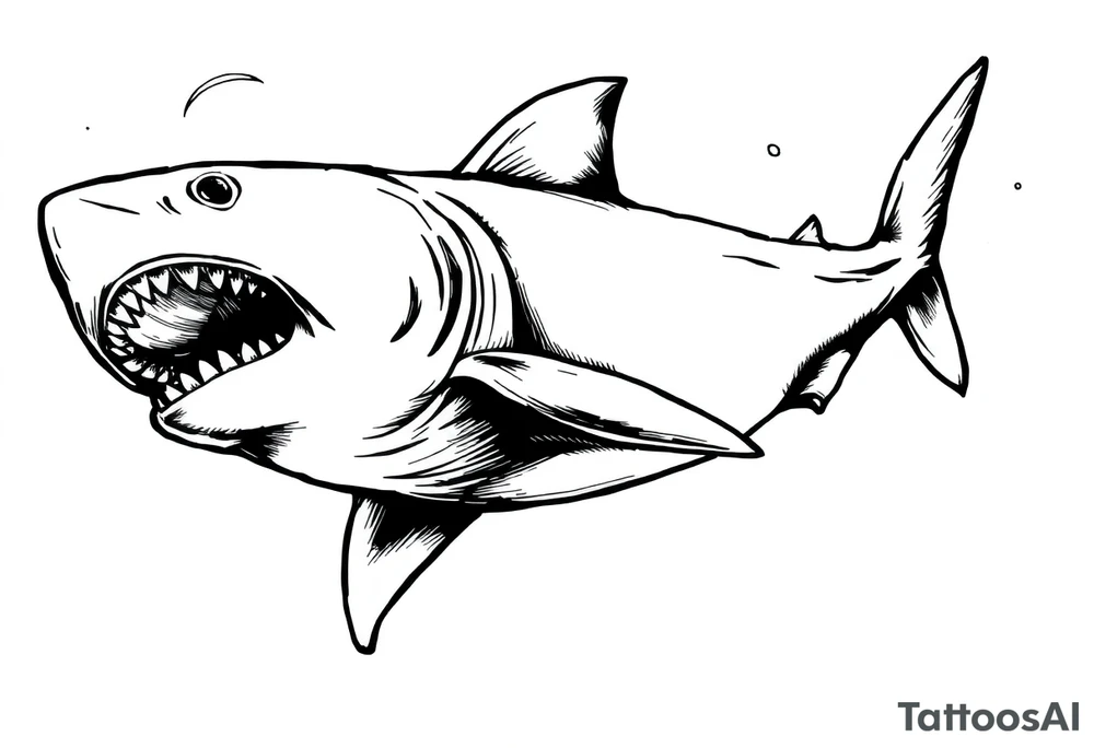 school of sharks from an above view tattoo idea