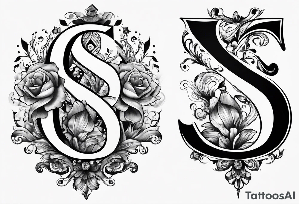 A surreal Letter S tattoo idea