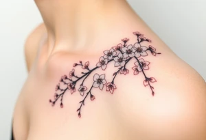 Cherry blossom vining tattoo idea