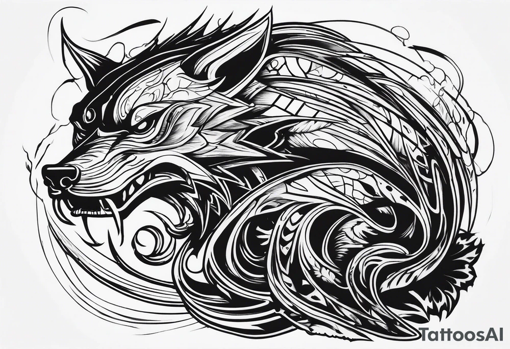 a shadow creature that had an intimidation position tattoo idea
