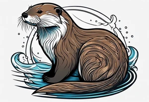 Traditional 
Otter tattoo idea