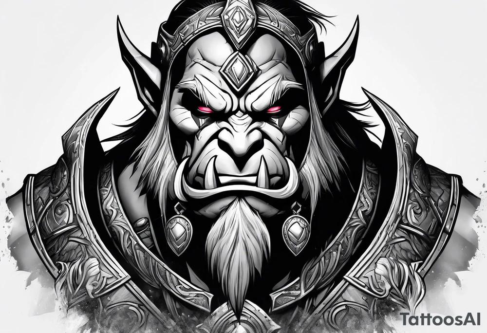 orc from world of warcraft tattoo idea