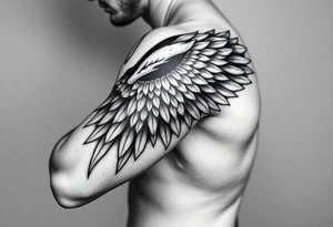 Full Shoulder to elbow wing tattoo idea