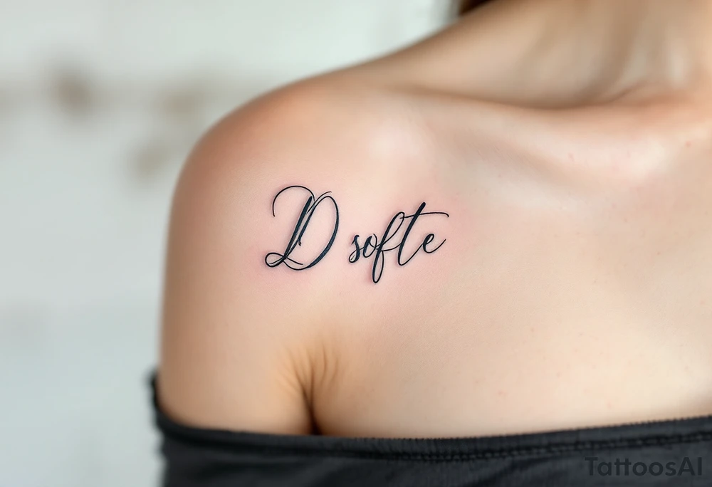 A soft, airy D made from layered feathers in white, soft brown, and dusty blue tones. tattoo idea