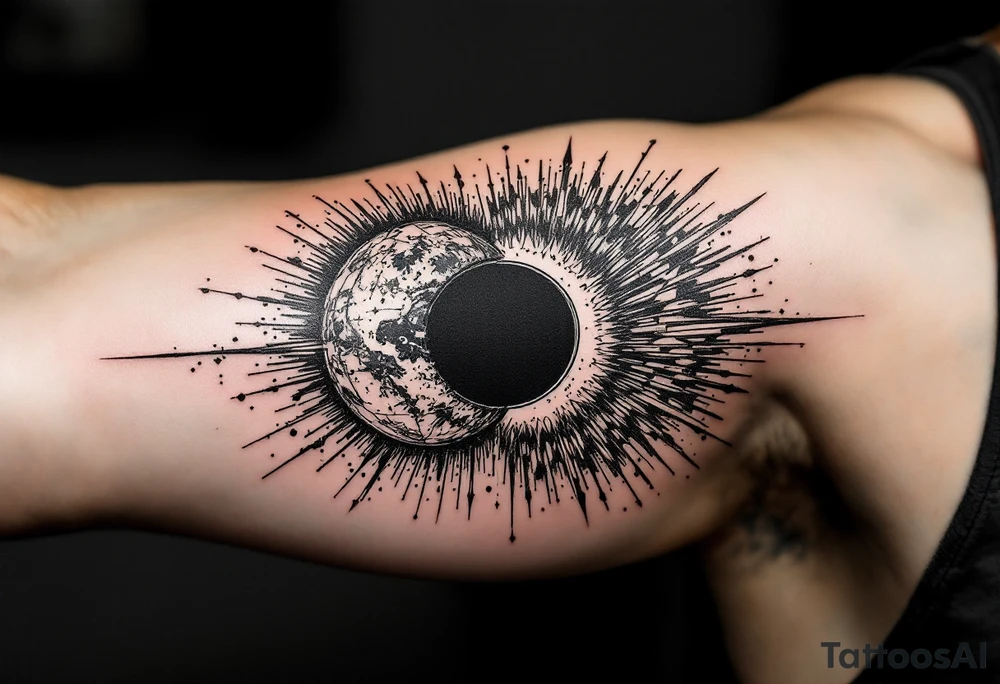 2 different worlds on both sides of a black hole tattoo idea