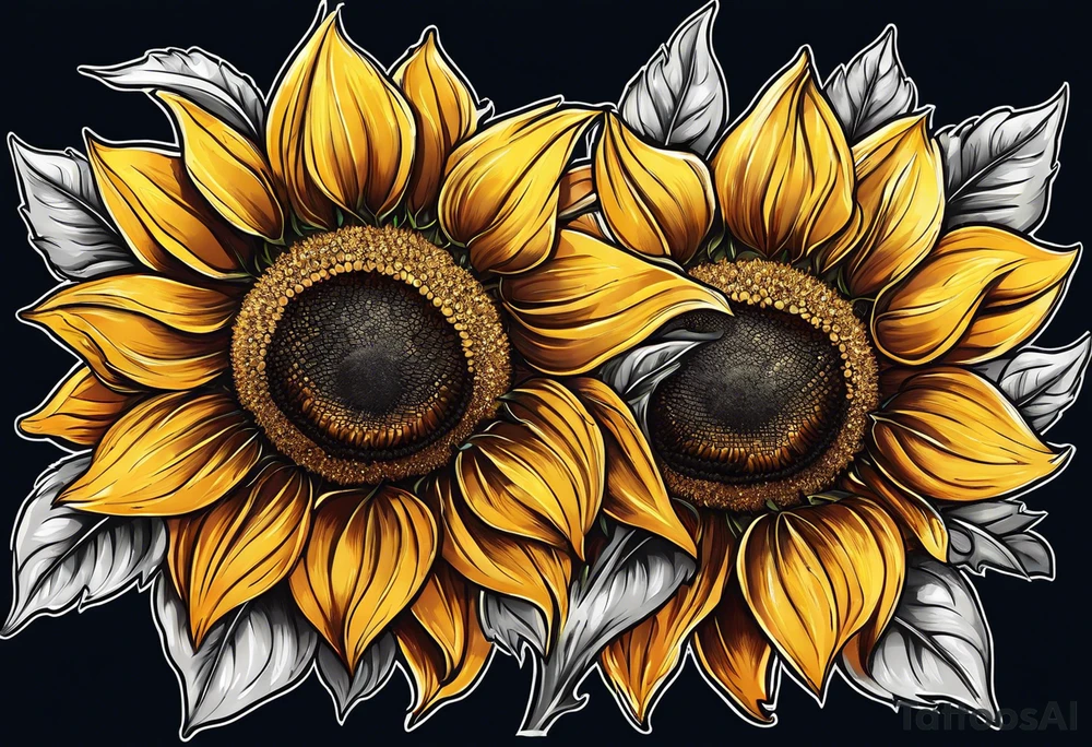 Sunflower for a male tattoo idea