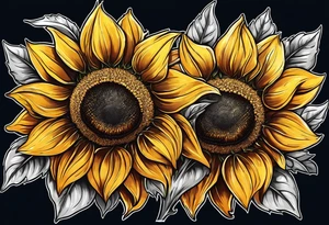 Sunflower for a male tattoo idea