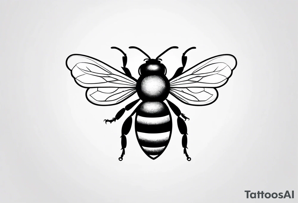 A bee symbolizing facing fears and best friendship with the letter b next to it tattoo idea