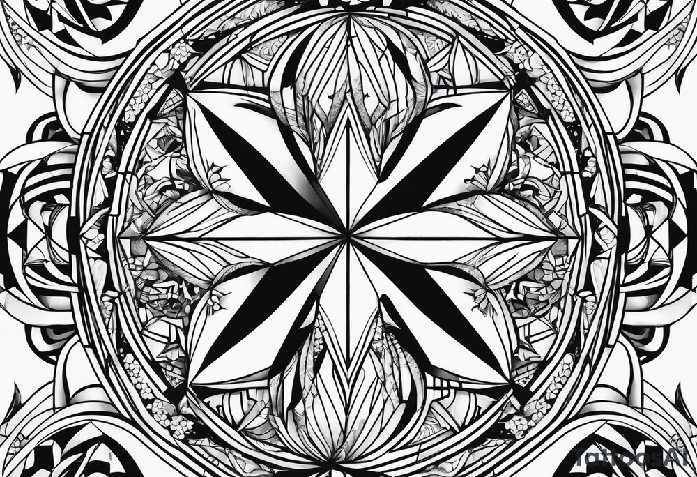 Geometric fill in tattoo idea