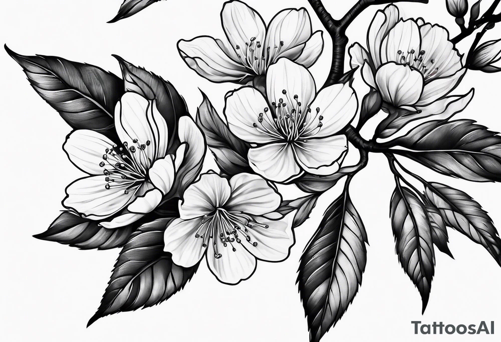 Cherry blossom leaf tattoo idea