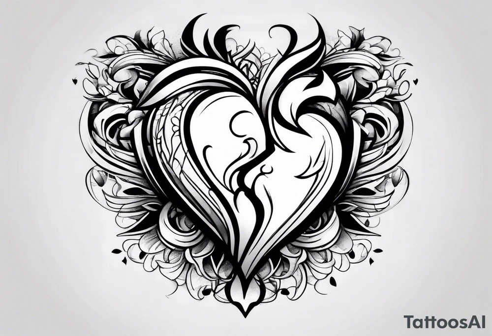 Broken heart being repaired tattoo idea