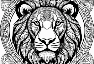 lion, african, roaring, symmetrically, chest tattoo tattoo idea