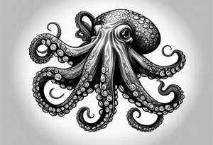 Large blue ring octopus tattoo idea