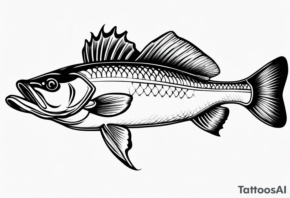 outline of walleye simple tattoo idea