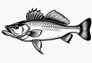 outline of walleye simple tattoo idea