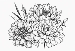 chrysanthemum and gladiolus tattoo idea