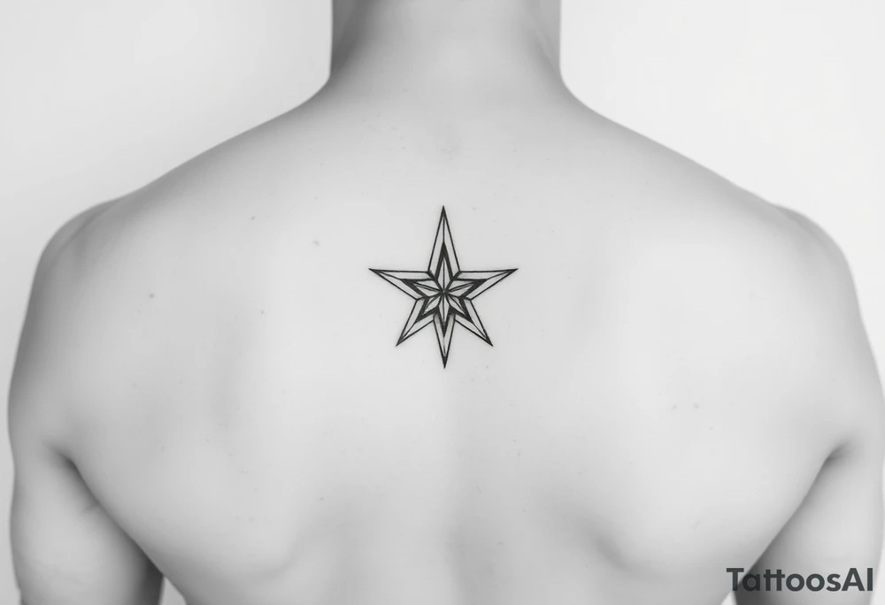 A star tattoo design. . black and white. small tattoo idea