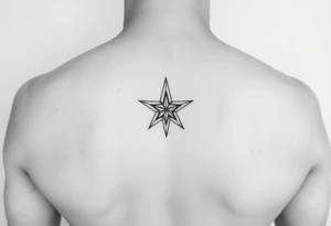 A star tattoo design. . black and white. small tattoo idea