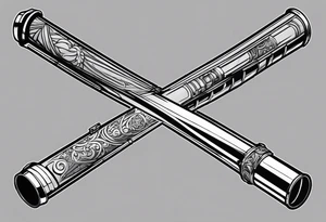 Two lightsaber hilts overlapped as an "X" with the initials A, J, L and N surrounding the empty spaces. tattoo idea