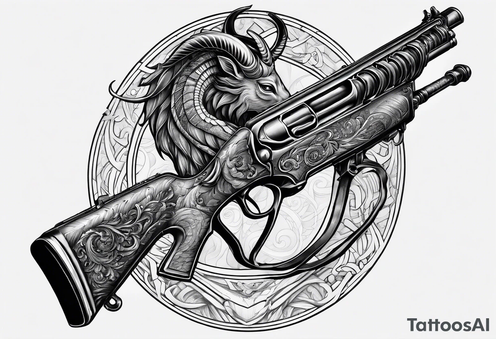 capricorn with shotgun tattoo idea