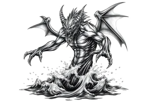 water-demon rise up out of the river. tattoo idea