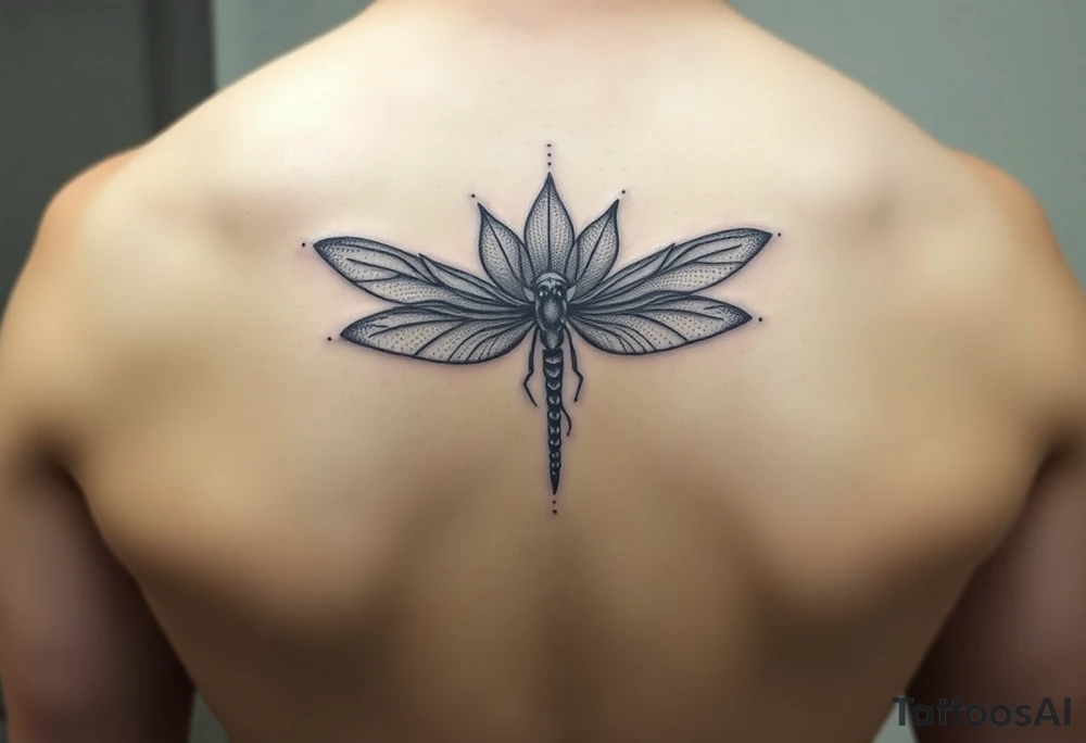 Lotus flower and dragonfly tattoo idea