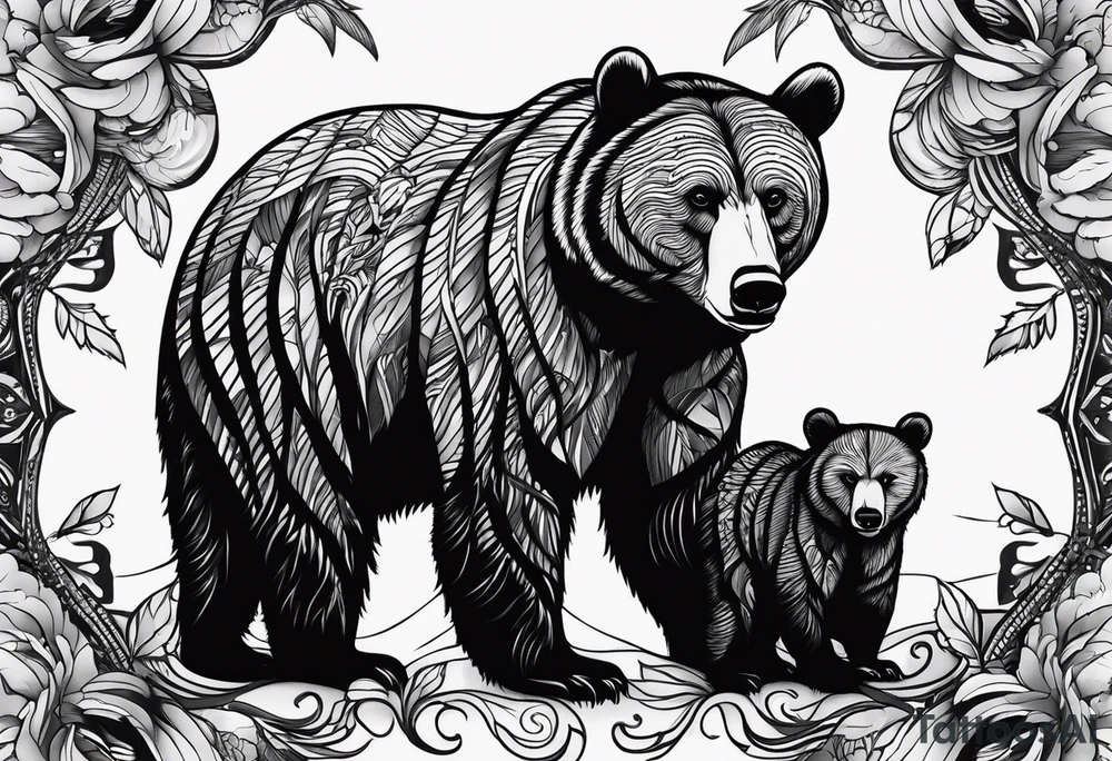 mamma bear and cub tattoo idea