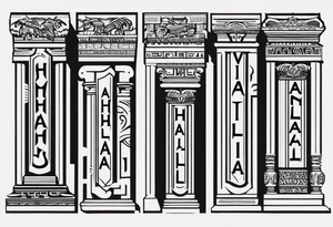 Valhalla steps
 pillars tattoo idea
