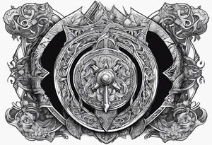 Valhalla shield sword  axe stairs tattoo idea