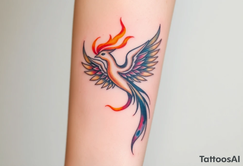 Phoenix with fire tattoo idea