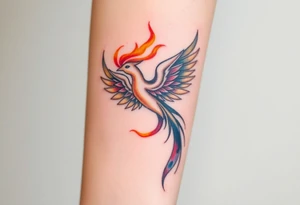 Phoenix with fire tattoo idea