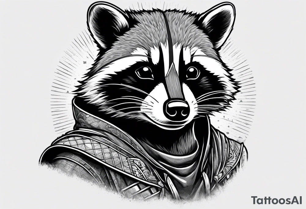 Raccoon wearing a Superman hoodie tattoo idea