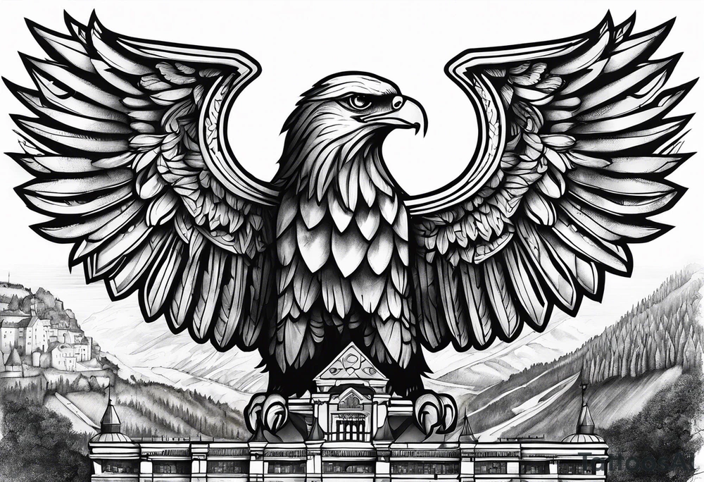 deutschland adler fahne heimatliebe burg tattoo idea