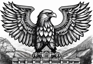 deutschland adler fahne heimatliebe burg tattoo idea