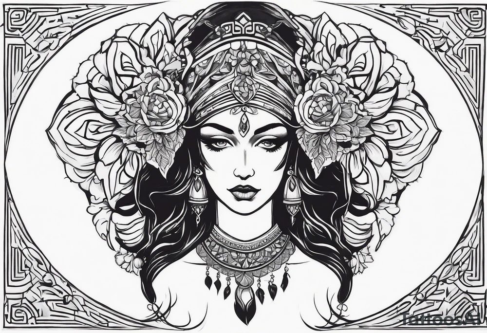 Griechische frau skulptur tattoo idea