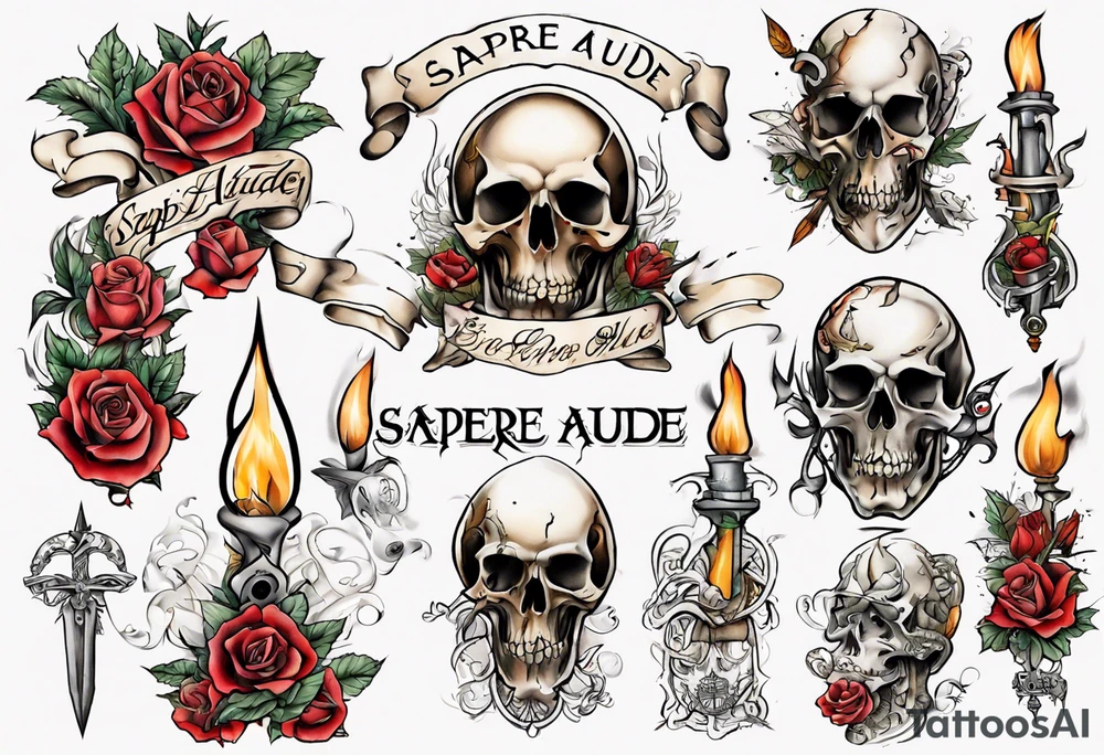 Schriftzug "sapere aude" krieger tattoo idea