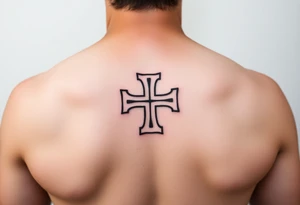 Maltese cross minimalist black-and-gray with subtle shading, giving it a clean and modern aesthetic tattoo idea
