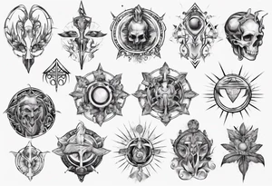 Perceptium in roman style tattoo idea