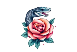 Snake wrapped around a rose tattoo idea