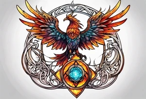 Phoenix in a triquetra tattoo idea