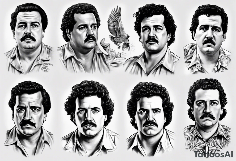Pablo escobar prison board realism tattoo idea