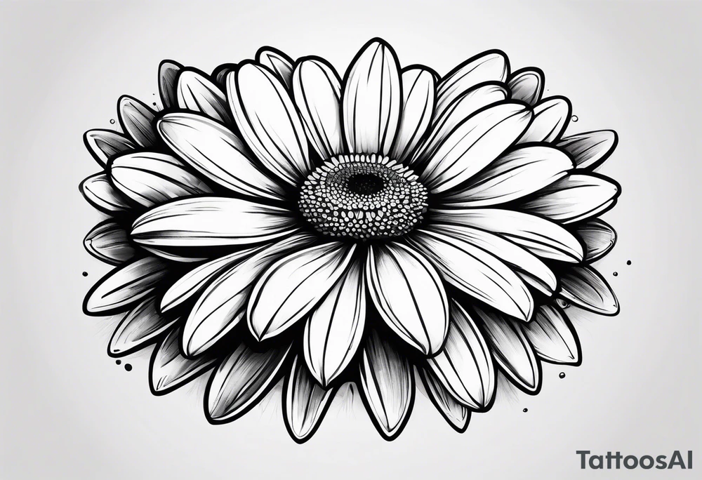 Simple outline of a Daisy with 8 pedals tattoo idea