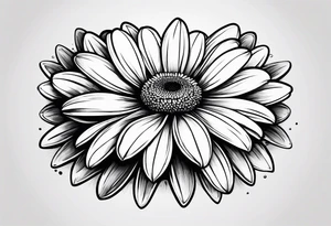 Simple outline of a Daisy with 8 pedals tattoo idea