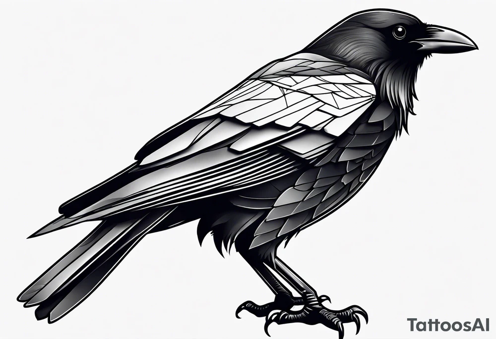 Black crow tattoo idea
