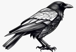 Black crow tattoo idea