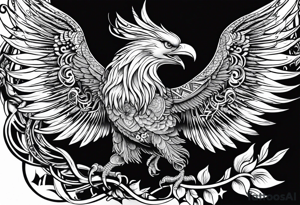 Phoenix mexican style tattoo idea