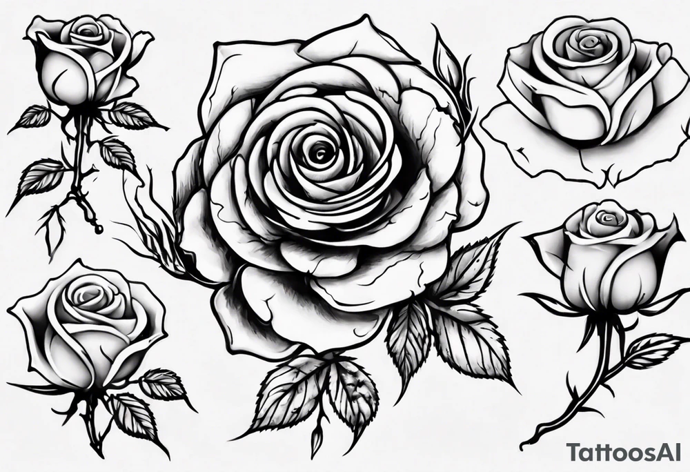 bleeding rose tattoo idea